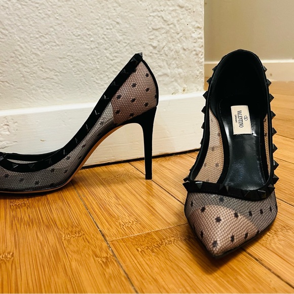 New Valentino Rock Stud Mesh Heels - Picture 7 of 10